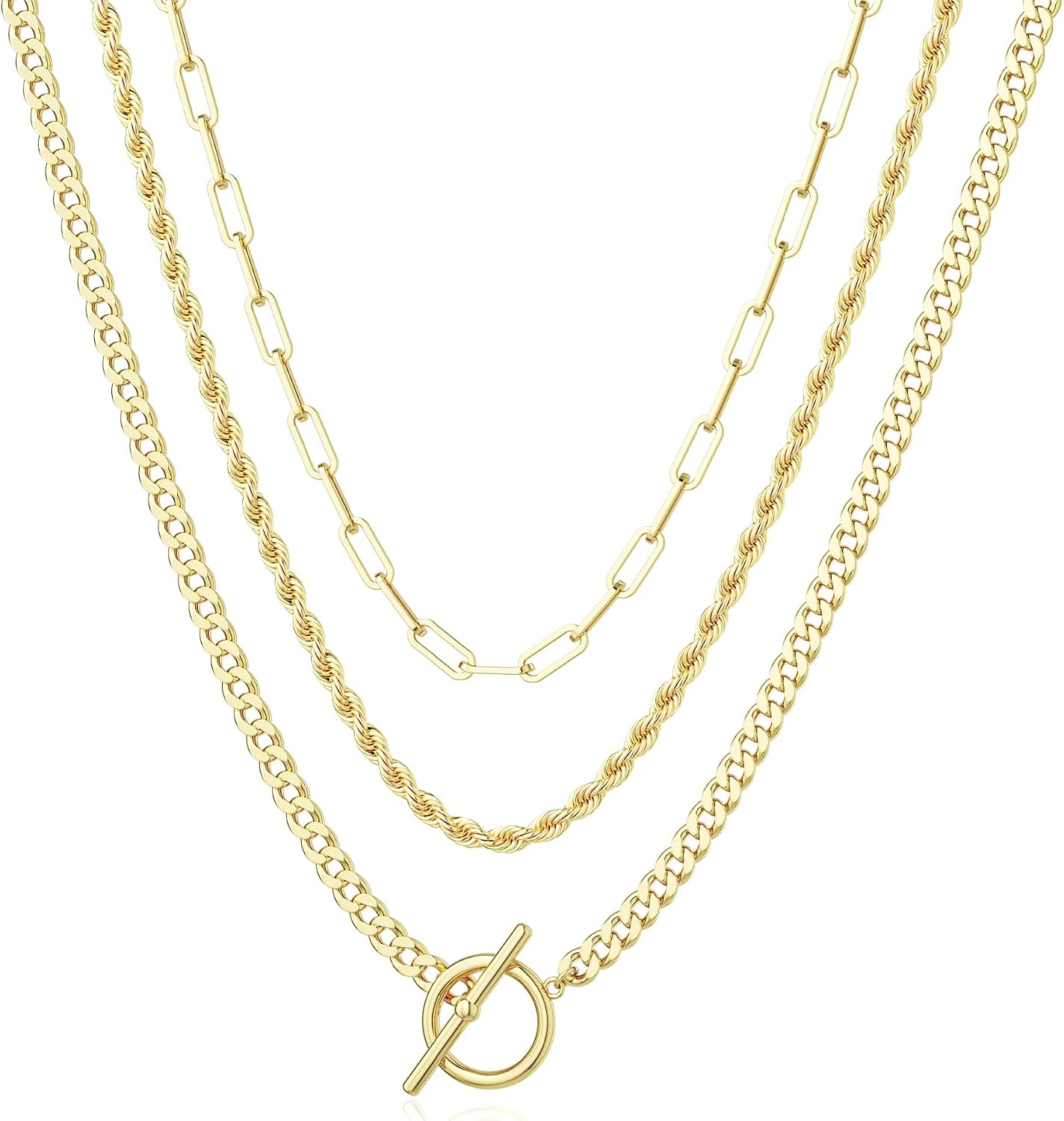 Carffordo - Collares chapados en oro para mujer, delicados collares...