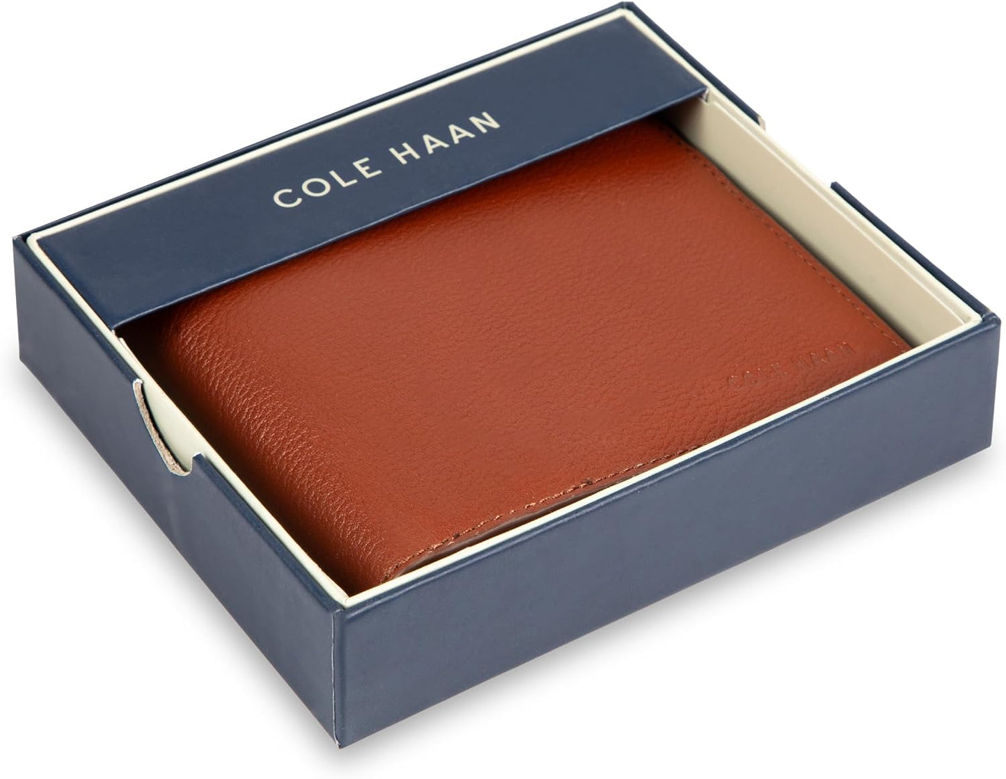 Cartera de cuero RFID para hombre de Cole Haan, plegable diaria