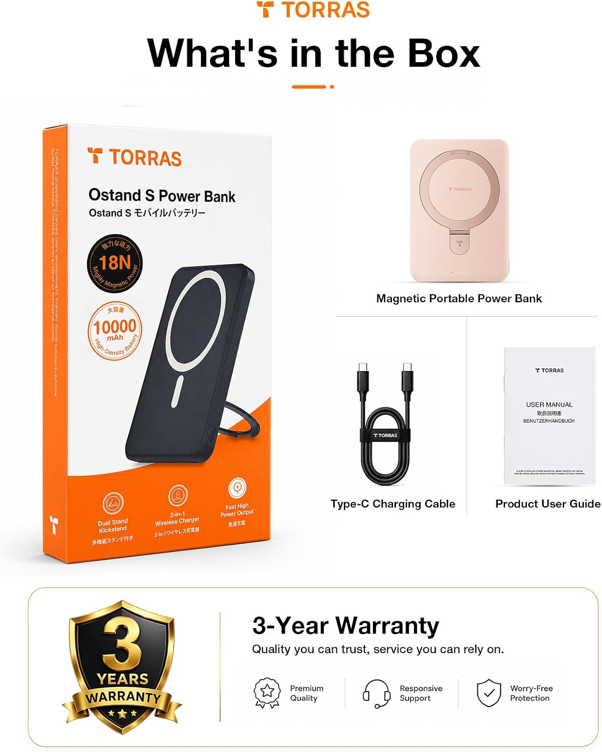 TORRAS EasyGo - Banco de energía cargador portátil magnético de 100...