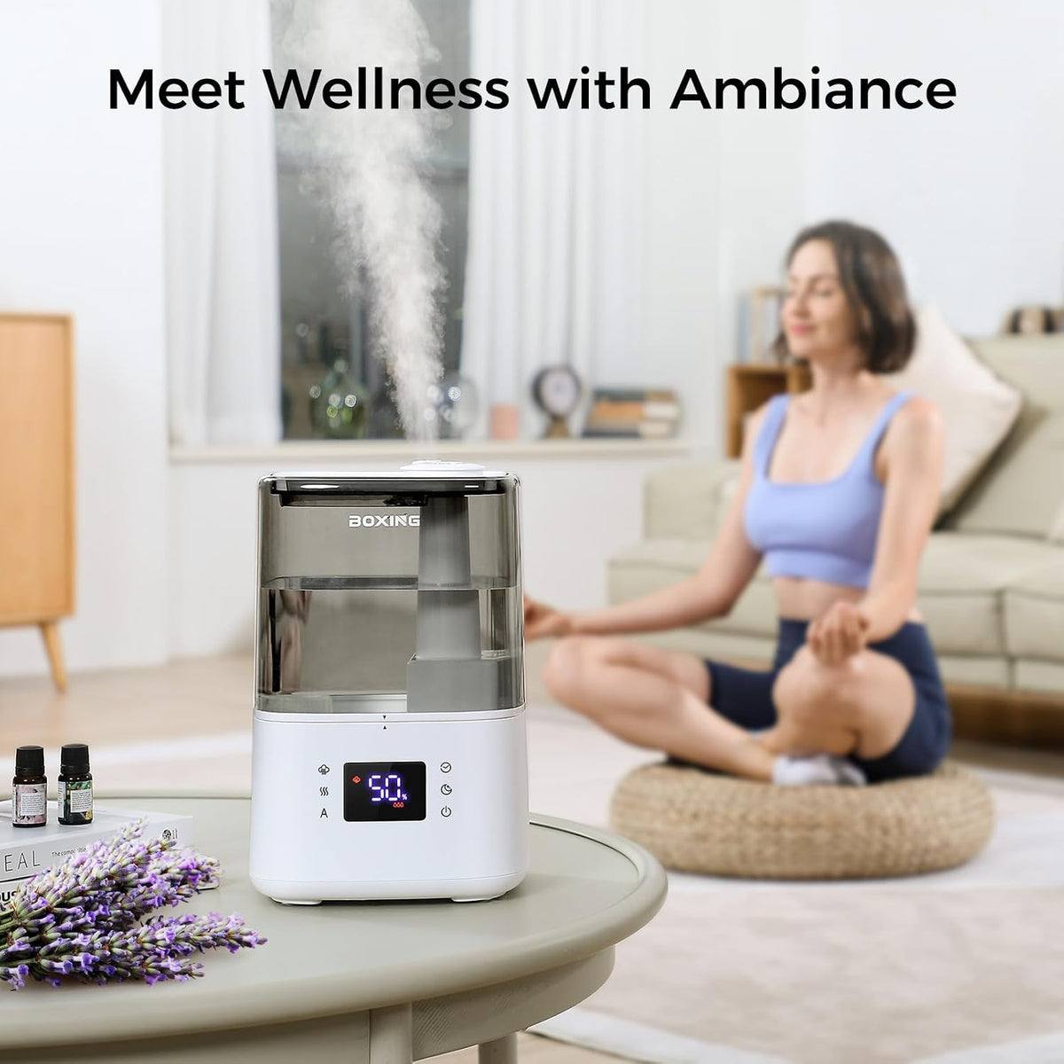 BOXING Humidificadores de niebla cálida y fría para dormitorio, hab...