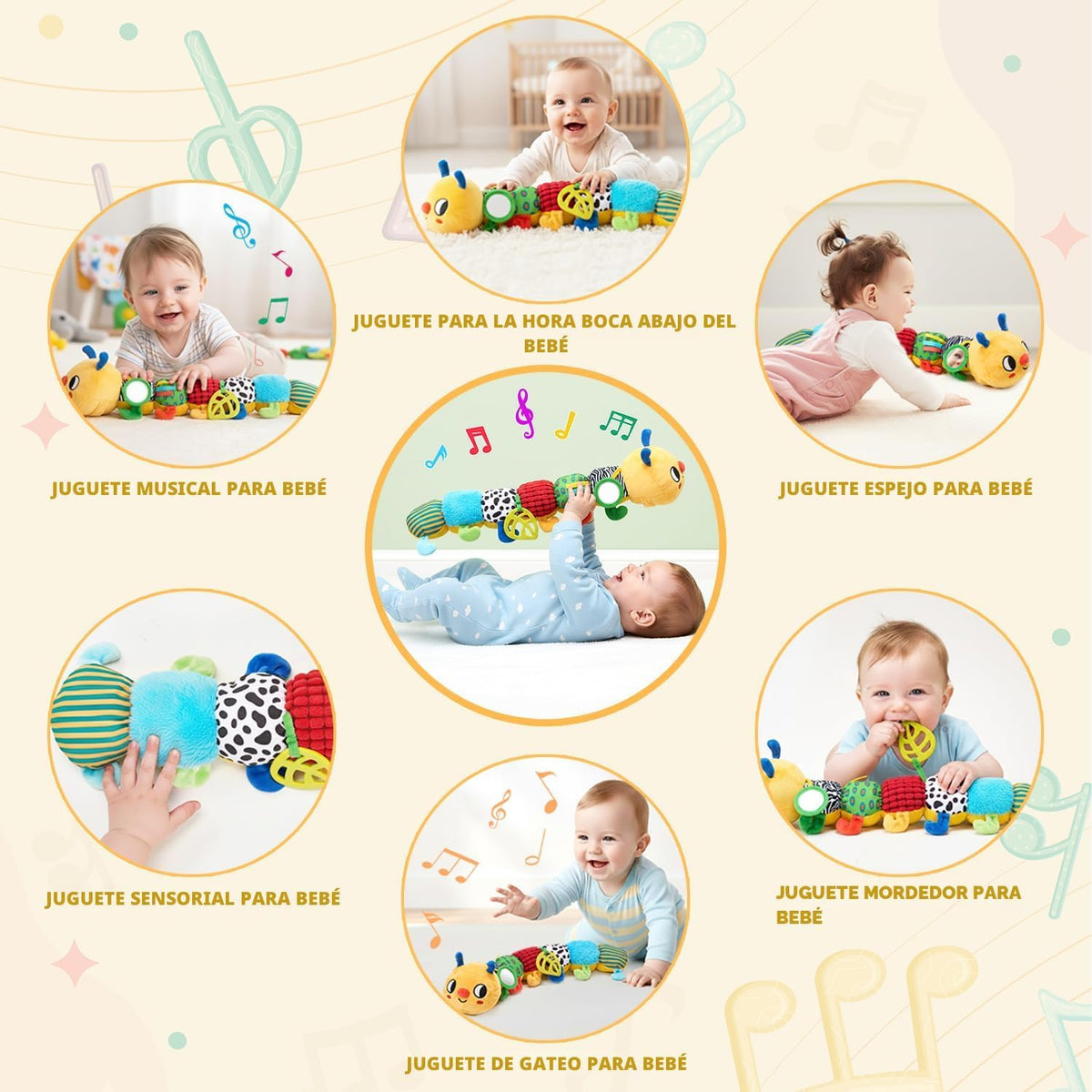JoyCat Juguetes para bebés de 0 a 18 meses, juguete musical que reb...