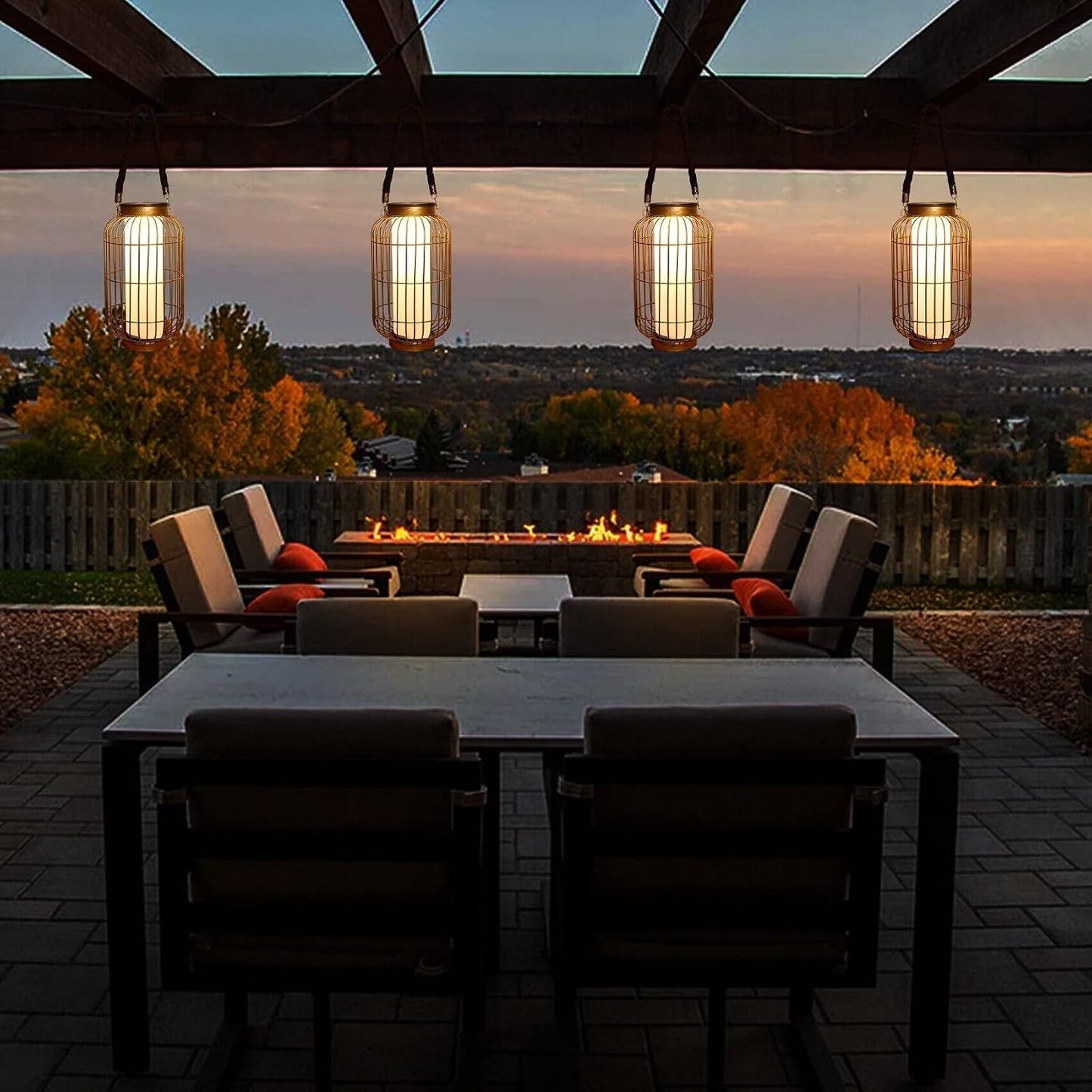 pearlstar Farol grande con energía solar para exteriores, luces col...