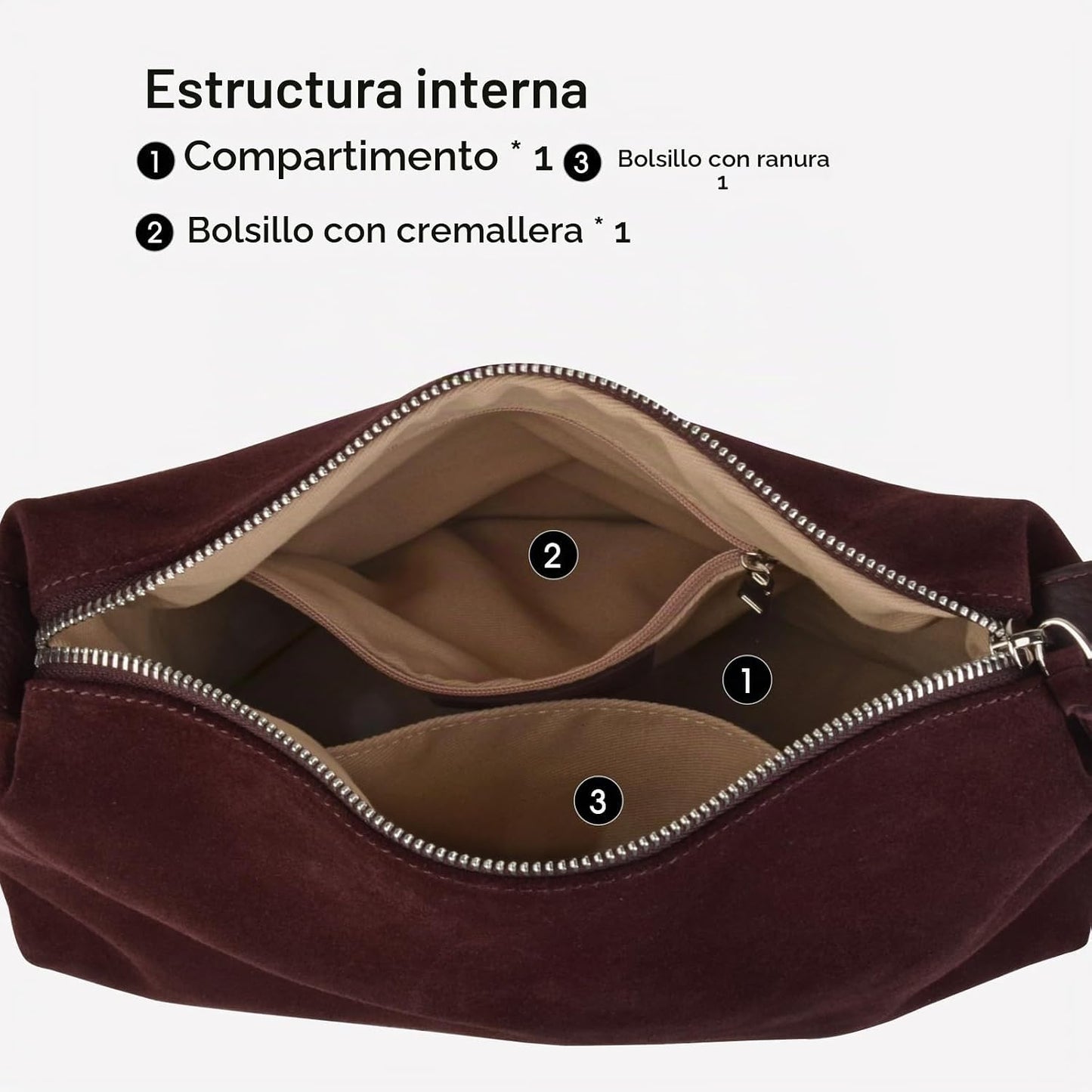 DONNAIN Bolsos cruzados de piel de ante premium para mujer y bolso...