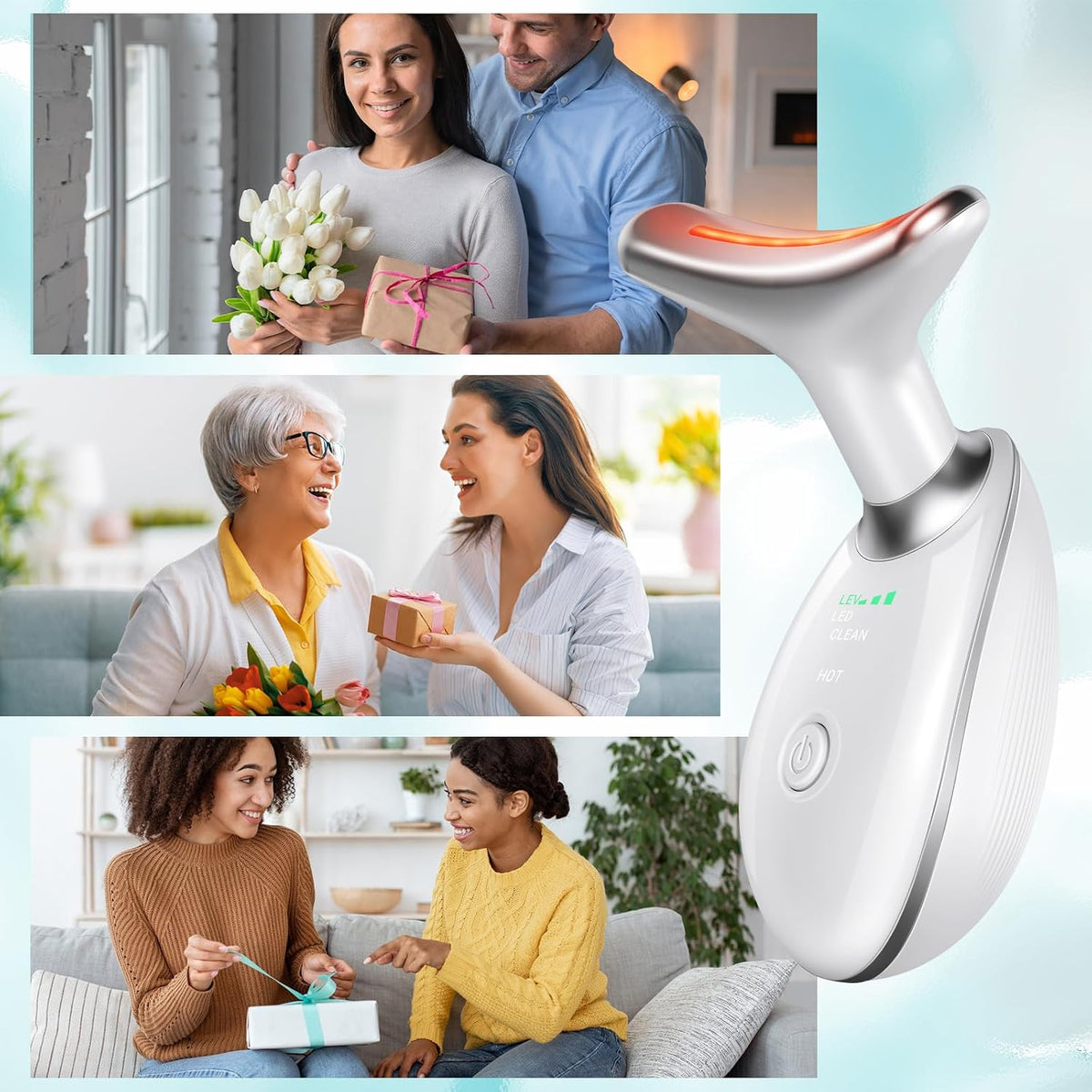Oriflame Masajeador de cuello y cara, rodillo facial, herramienta p...