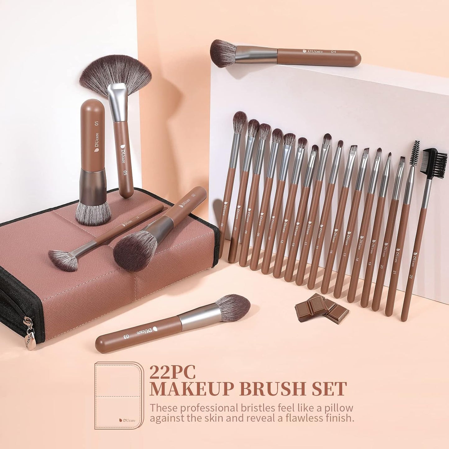 DUcare Juego de 22 brochas de maquillaje profesionales profesionale...