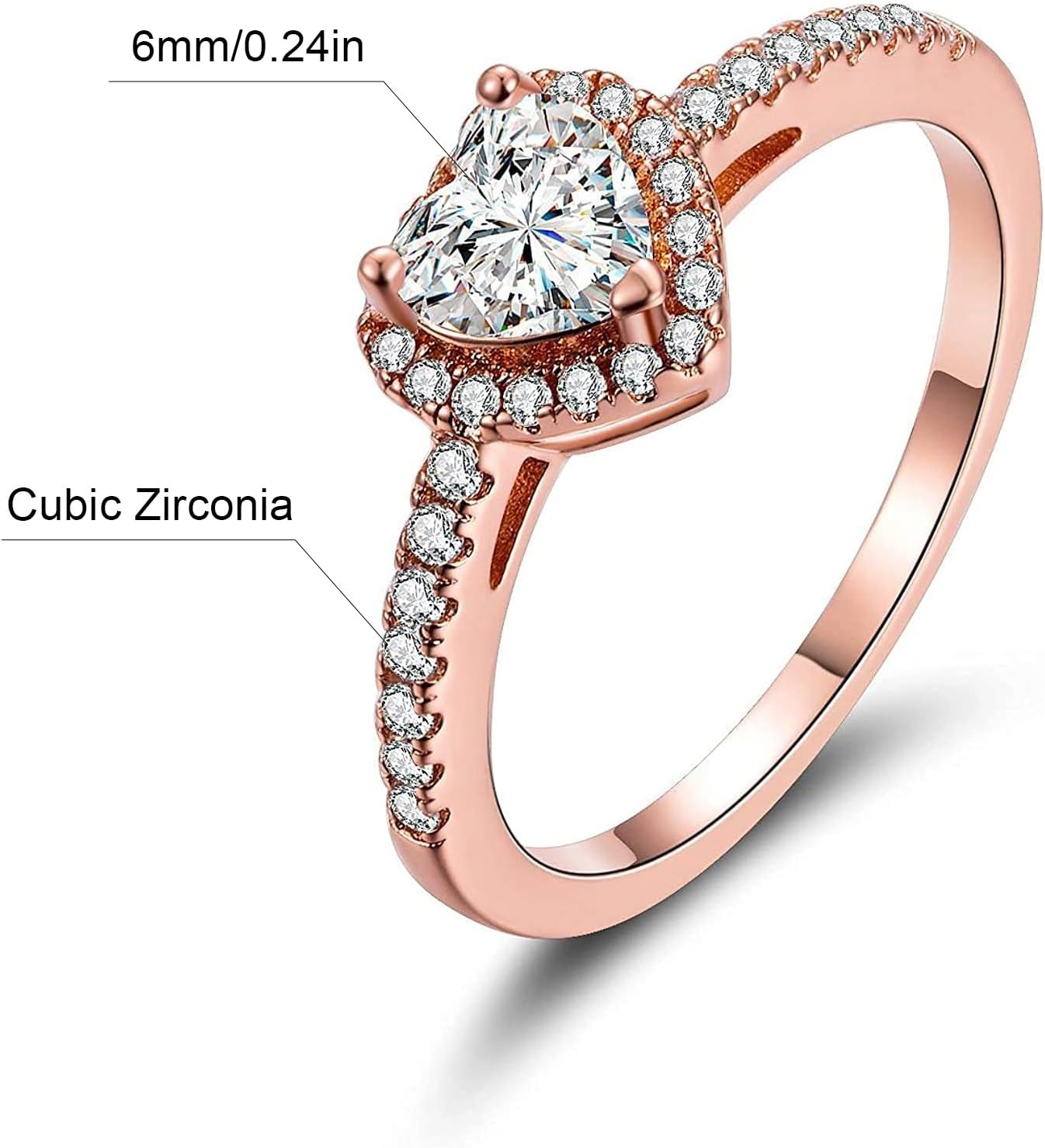 MDFUN - Anillos de boda de lujo chapados en oro de 18k con circonia...