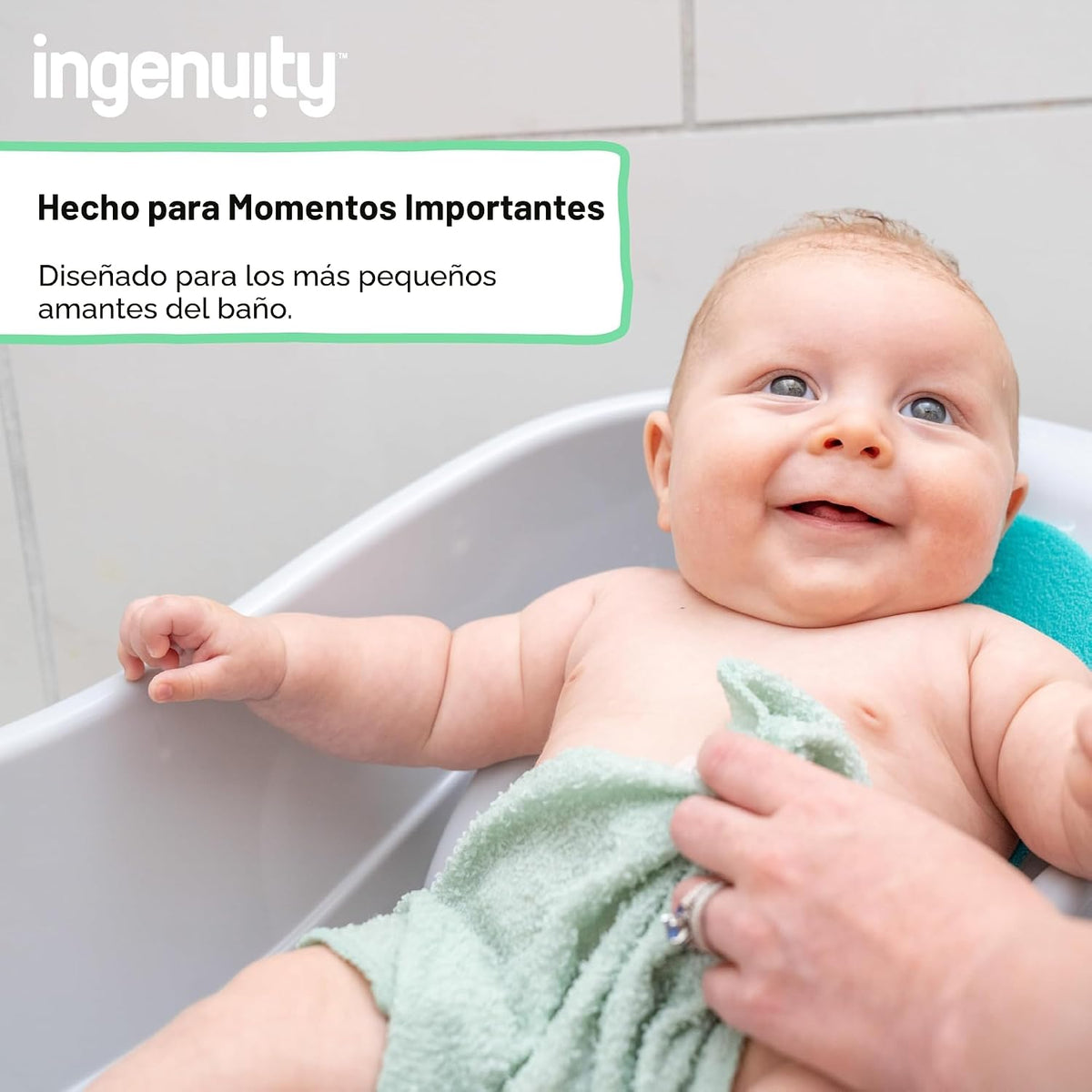 Ingenuity Bañera plegable de 2 posiciones, soporte de baño de 2 pos...