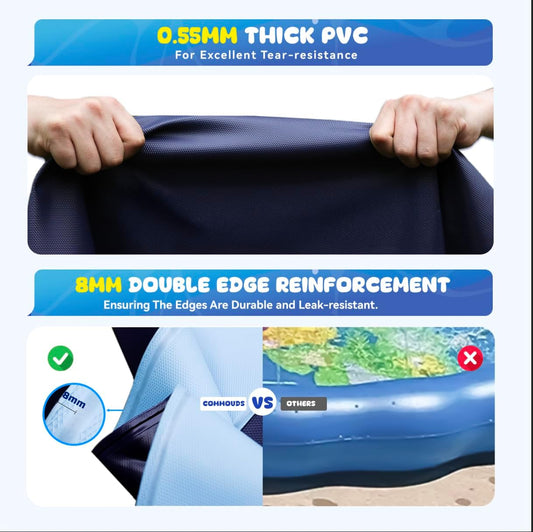 COMMOUDS - Almohadilla de salpicaduras para niños y perros, piscina...