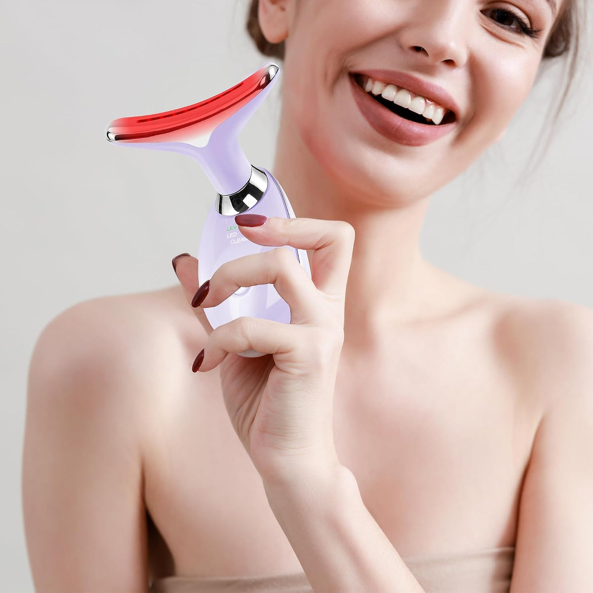 Masajeador Facial de Terapia de Luz Roja para Cara y Cuello, Vara d...