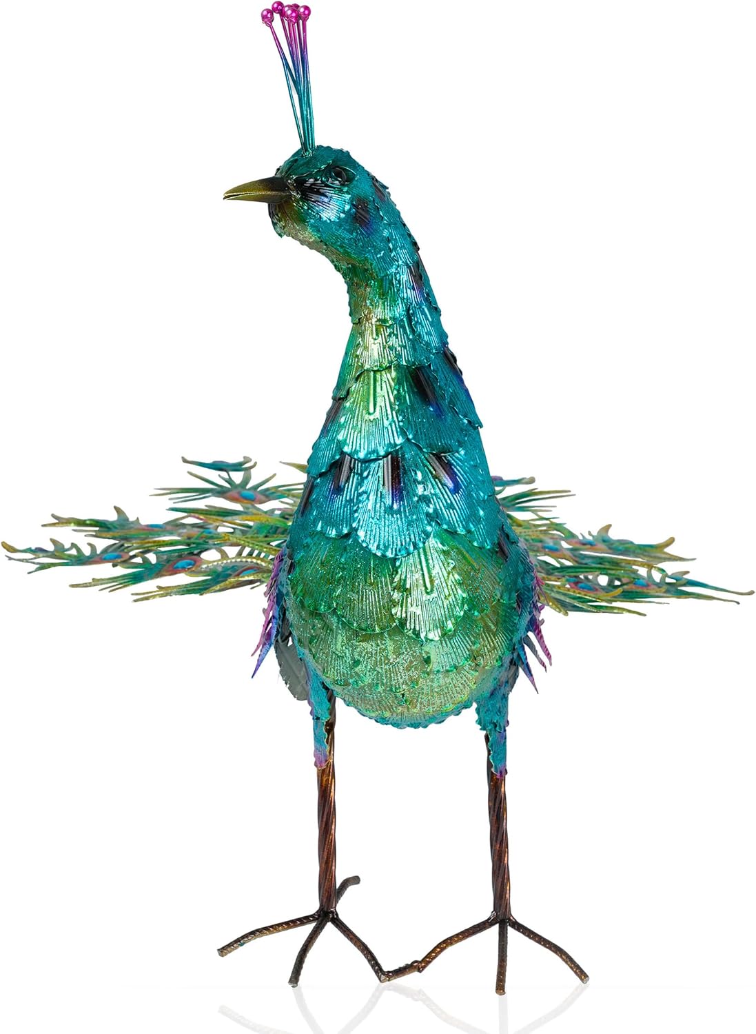 Alpine Corporation HEH378 - Decoración majestuosa de pavo real de m...
