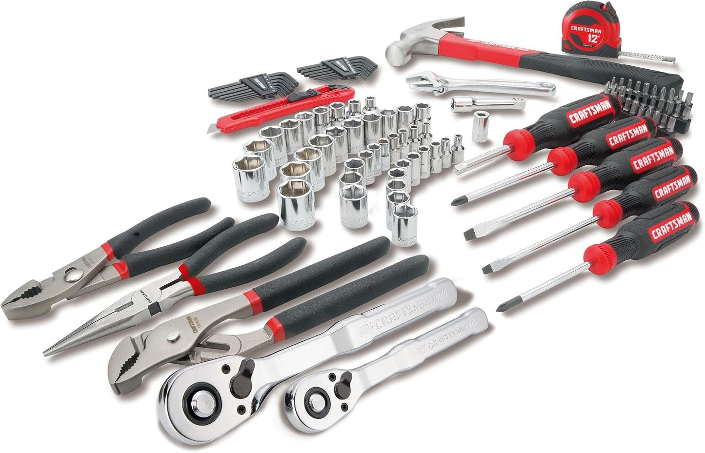 CRAFTSMAN Kit de herramientas de 102 piezas para el hogar y el auto...