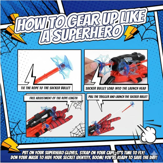 Juego de juguetes de superhéroe: incluye 2 tiradores, 2 guantes y 1...