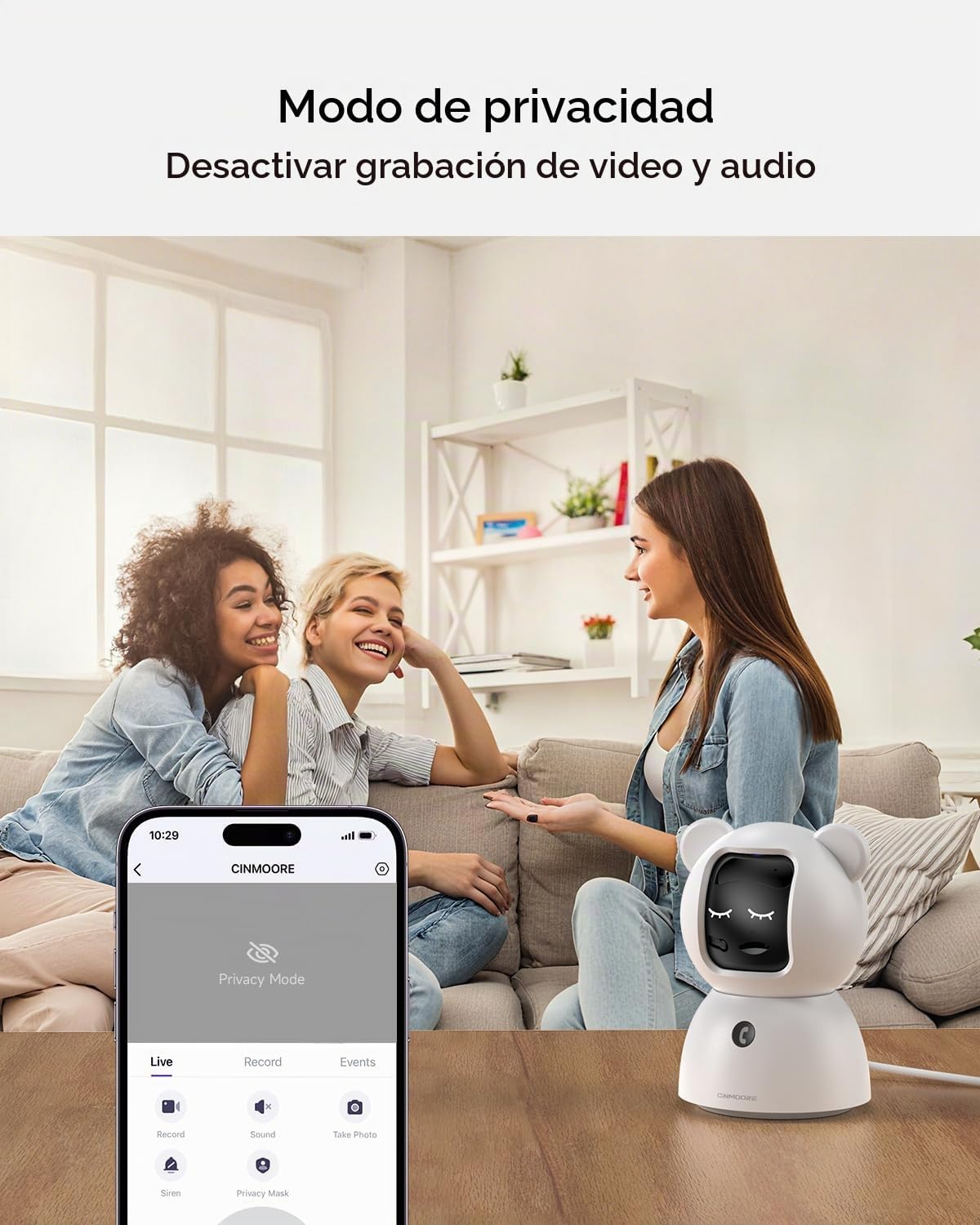 Cámara CINMOORE de 4MP para seguridad del hogar, tarjeta SD de 32GB...