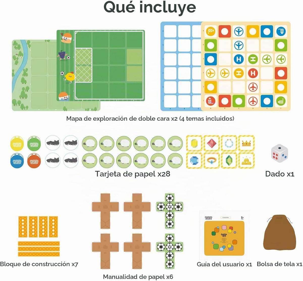 MatataStudio Caja de juegos, 5 juegos de mesa de programación para...