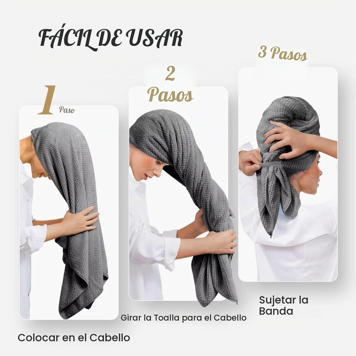 BEoffer Paquete de 2 Toallas de Microfibra para el Cabello - 41 x 2...