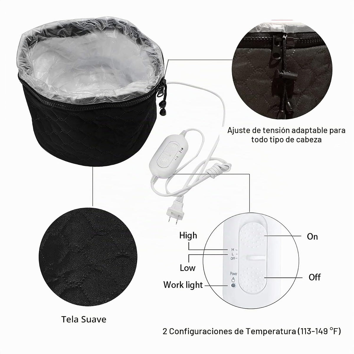 XNX Gorro eléctrico de 110 V, sombrero para el cuidado del cabello,...