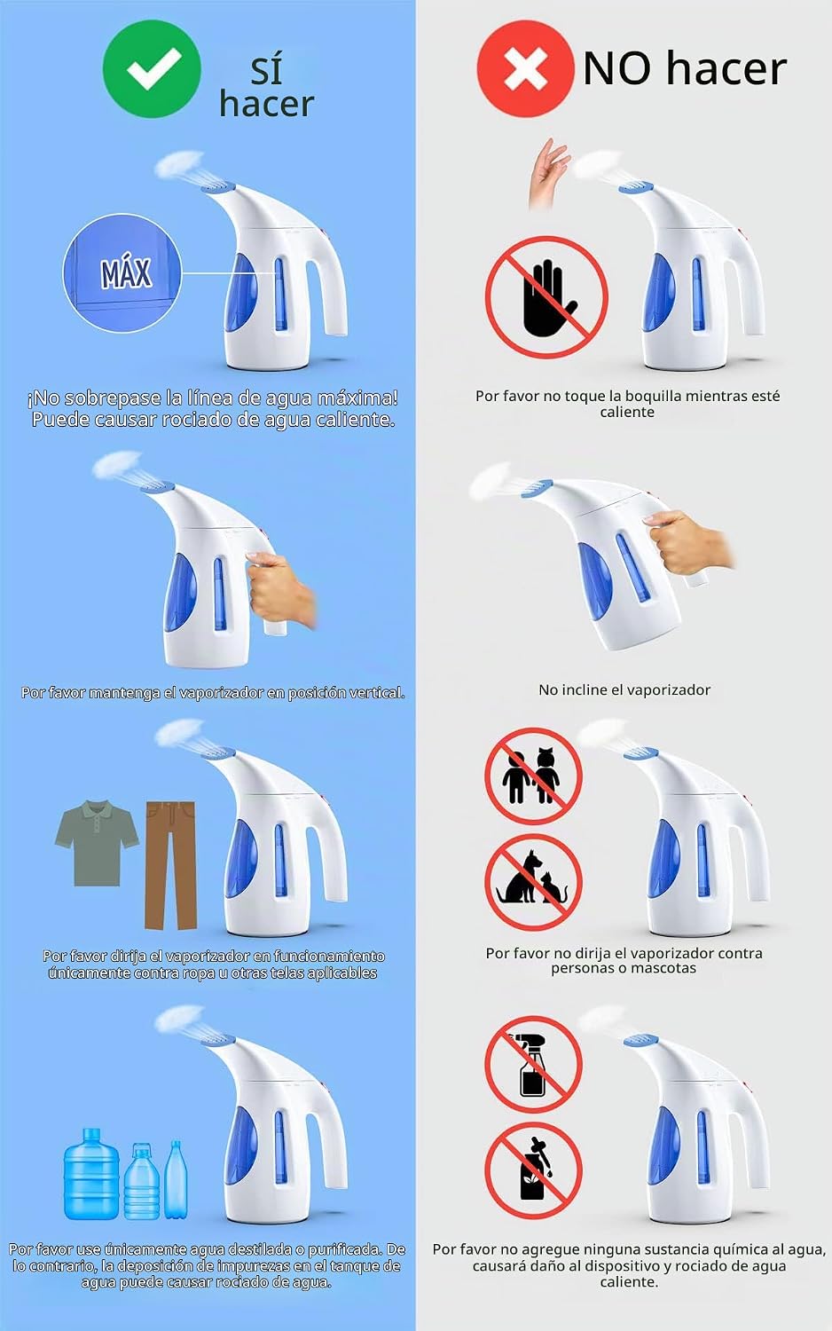 HiLIFE - Vaporizador para ropa, diseño portátil de mano, gran capac...