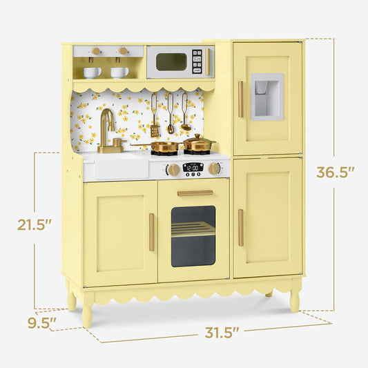 Best Choice Products Juego de cocina para niños, estilo cabaña, jue...