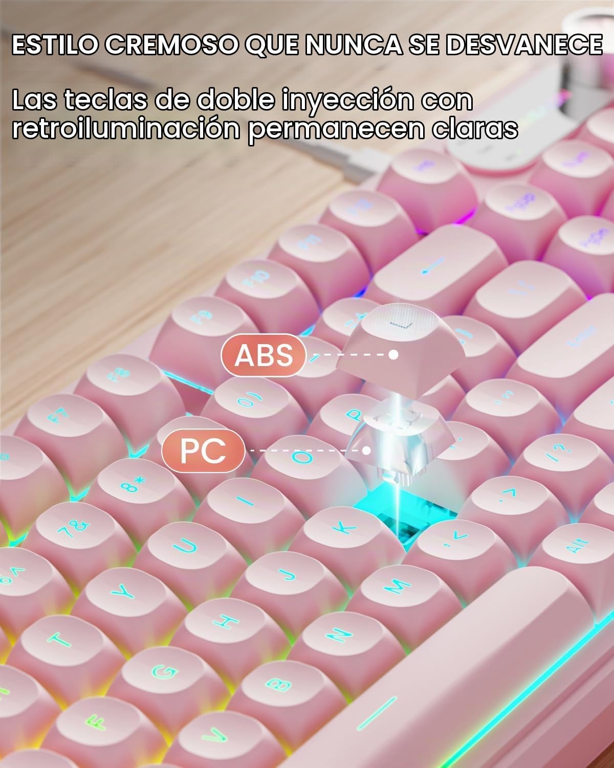 EWEADN Combo de teclado y mouse con cable con reposamuñecas desmont...