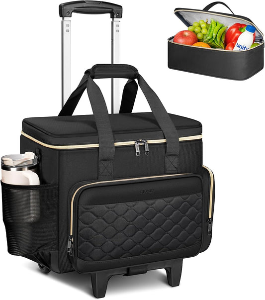 Ytonet Bolso rodante para profesores, Negro, Moda | Detachable Doll...