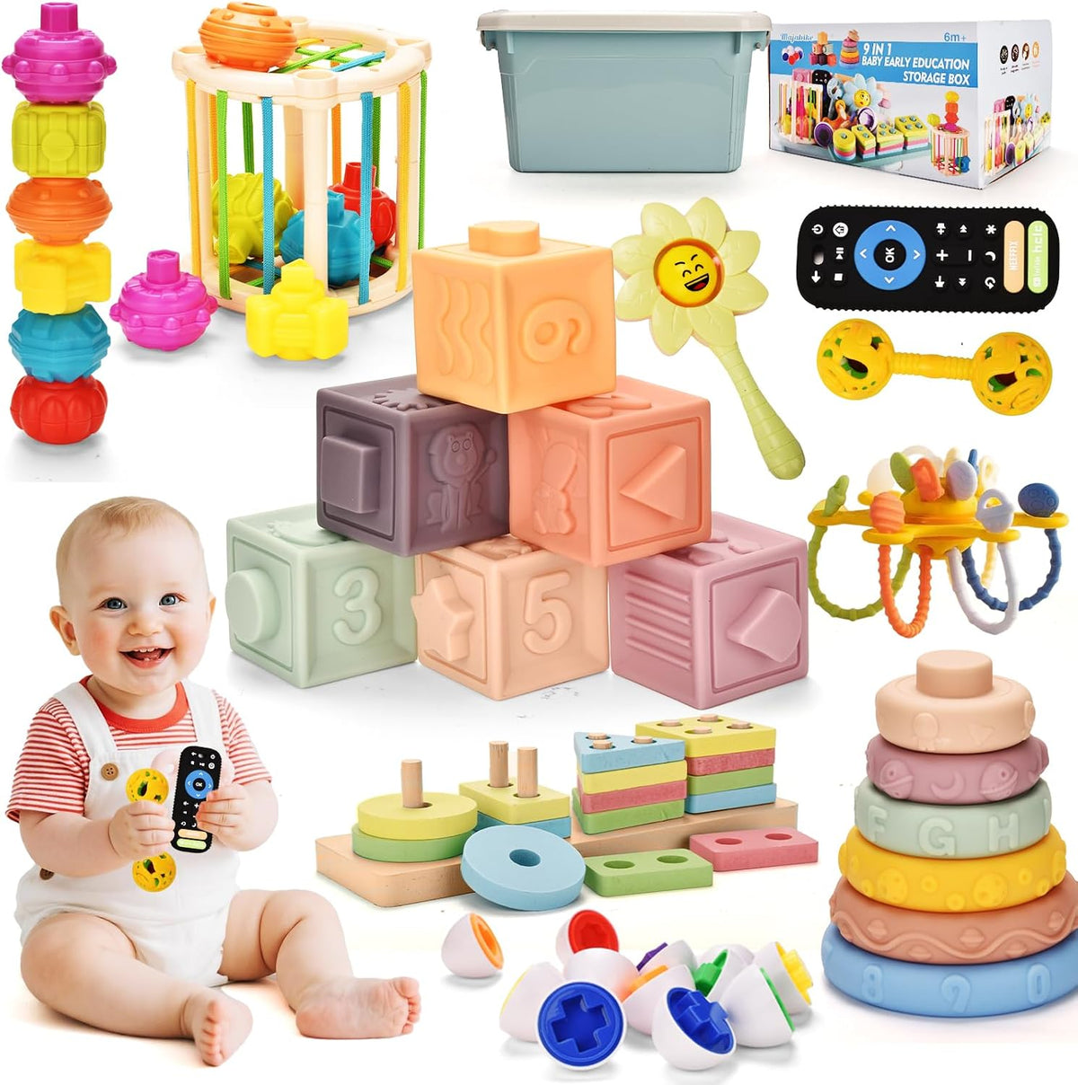 Juguetes para Bebés de 6 a 12 Meses 9 en 1 Montessori Juguetes de D...