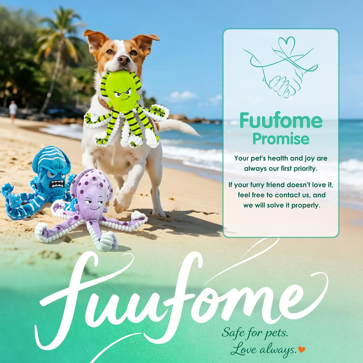 Fuufome Juguetes masticables de pulpo para perros, paquete de 3 jug...