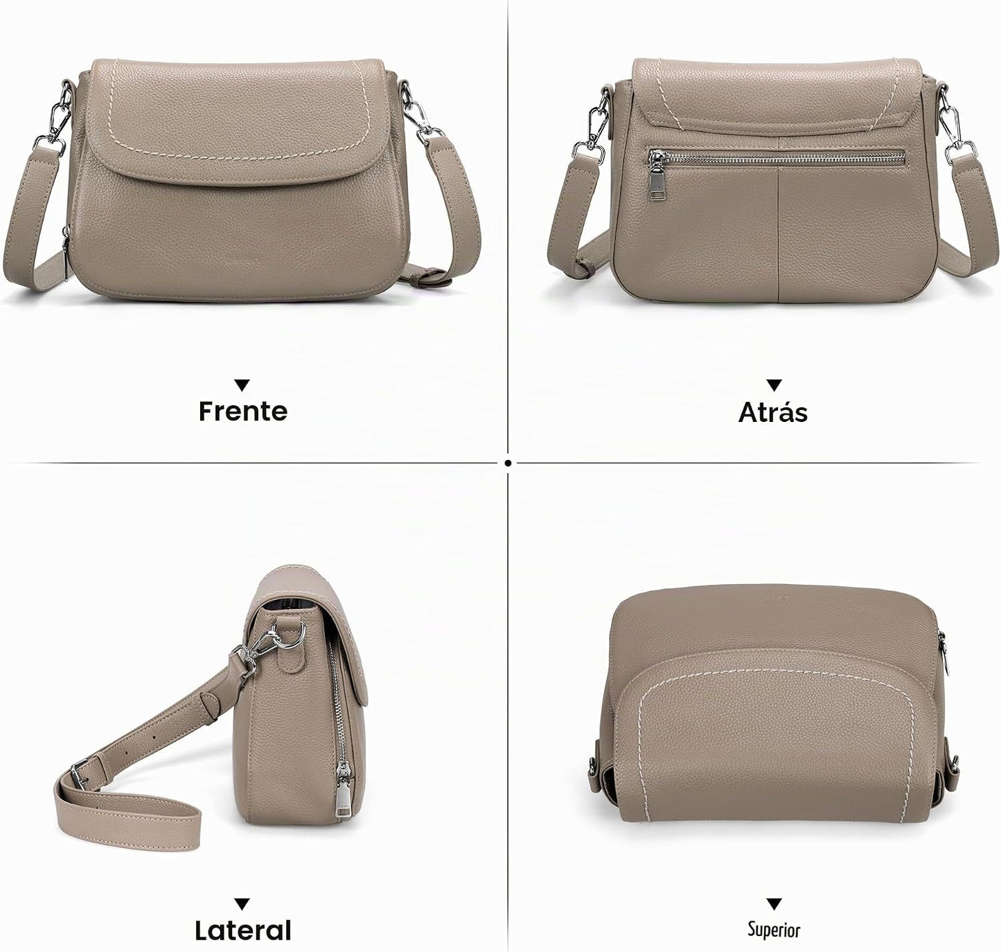 befen Bolsos cruzados de cuero genuino para mujer con cartera RFID...
