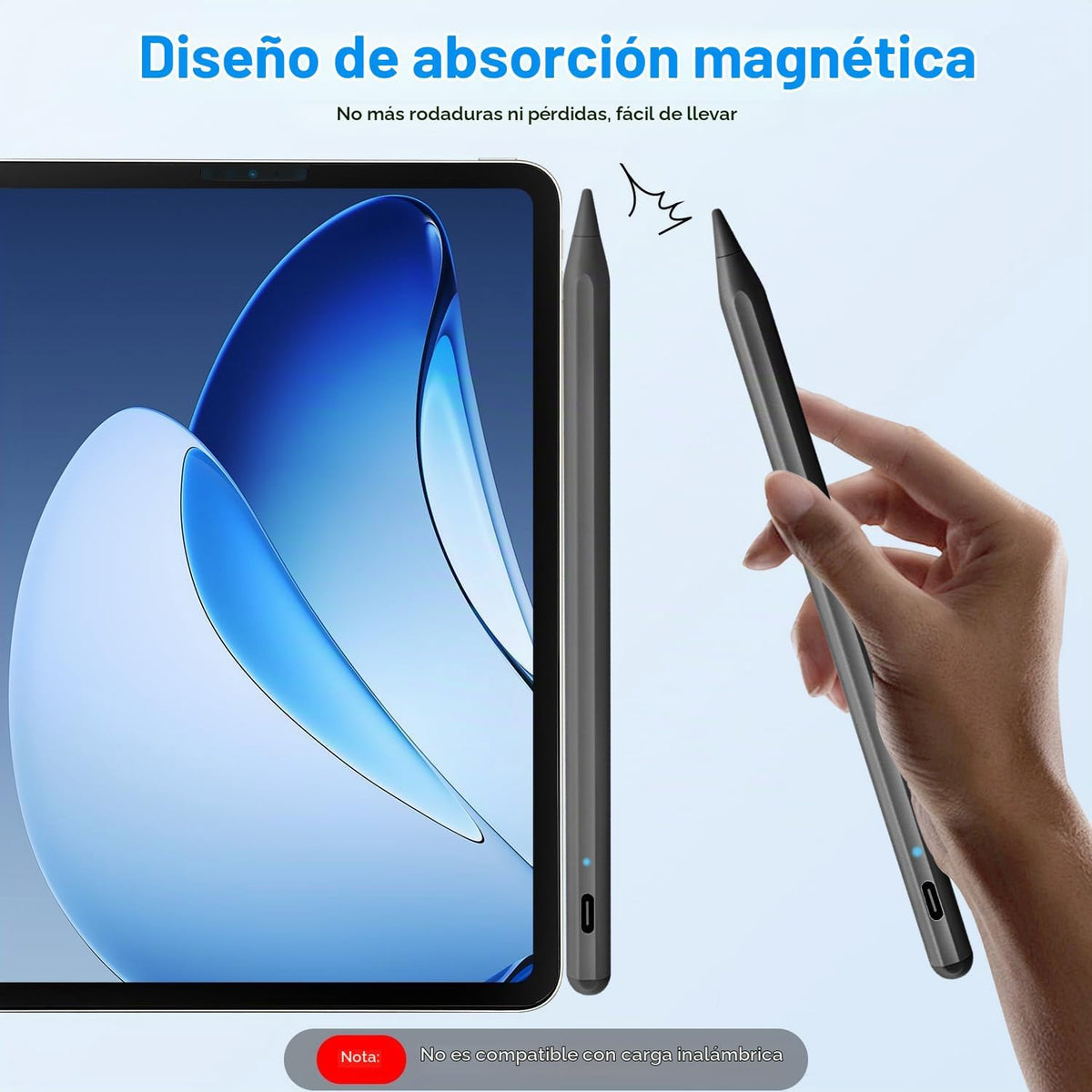 Paquete de 2 lápices capacitivos para iPad Apple: carga rápida para...