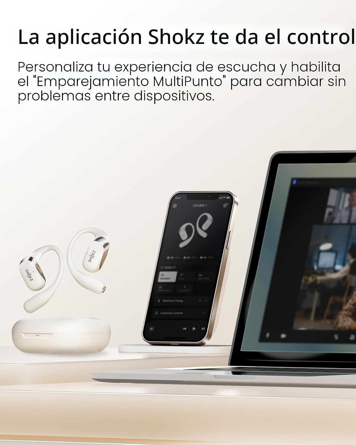 SHOKZ OpenFit 2 Auriculares de Oreja Abierta, Auriculares Inalámbri...