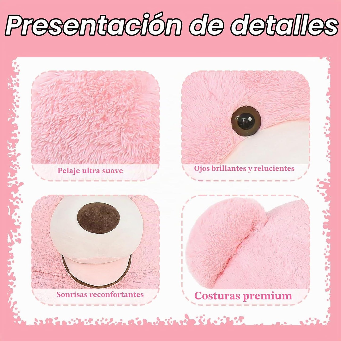 MaoGoLan Oso de Peluche Rosa Gigante de 6 pies - Animal de Peluche,...