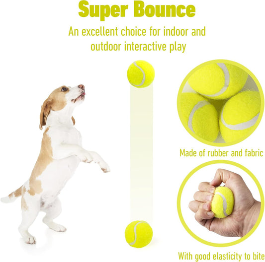 Pet Prime Pelota de tenis de juguete para perros, paquete de 6, 2 p...