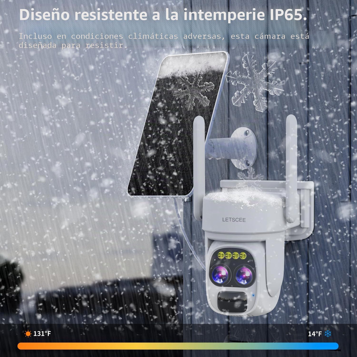LETSCEE Cámaras de seguridad inalámbricas para exteriores con energ...