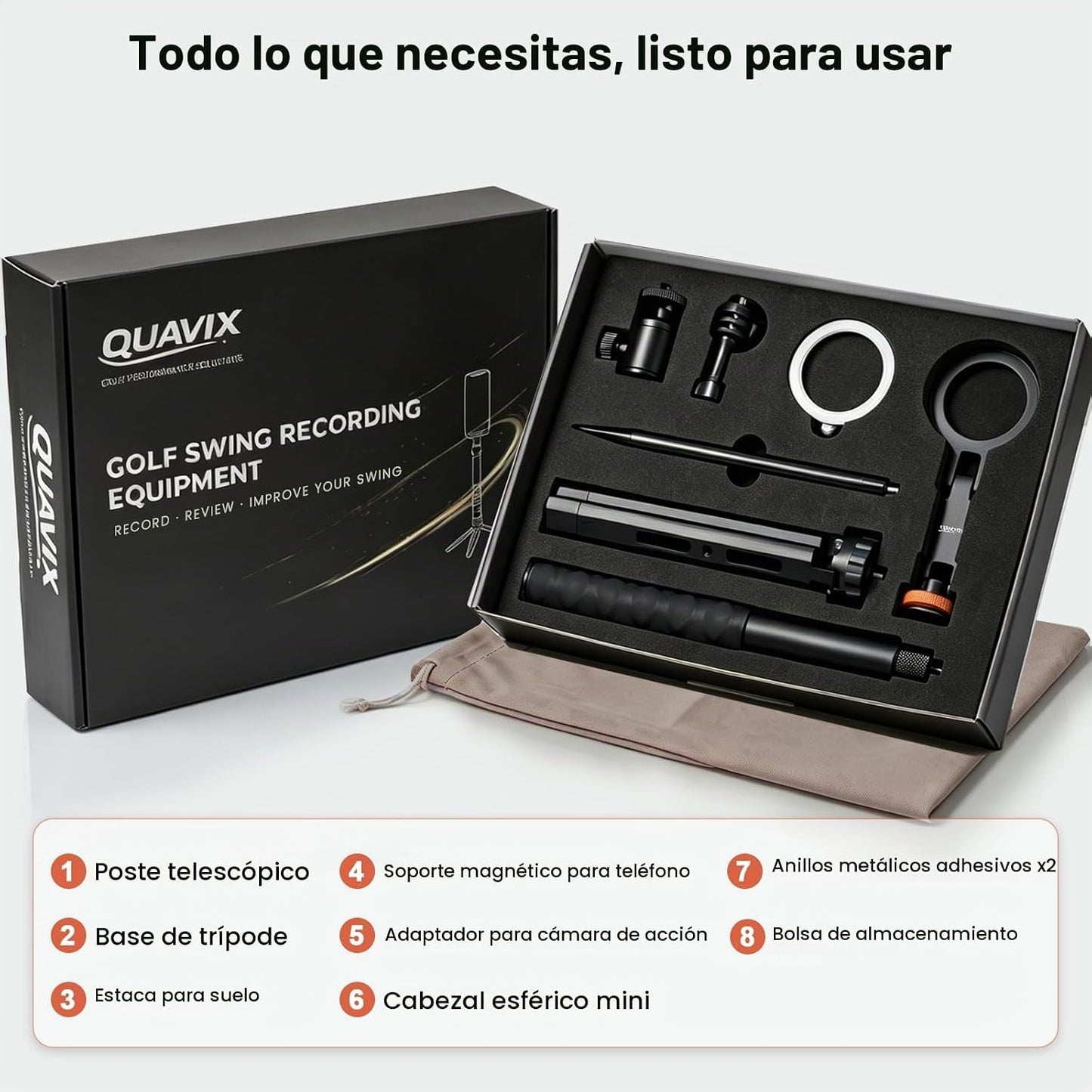 Trípode de golf, soporte de teléfono de golf para grabación de colu...