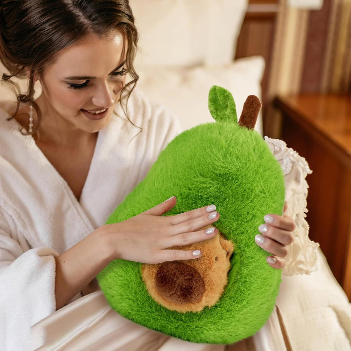 CHDBLOCK - Peluche de capibara de aguacate de 13.77 pulgadas, anima...