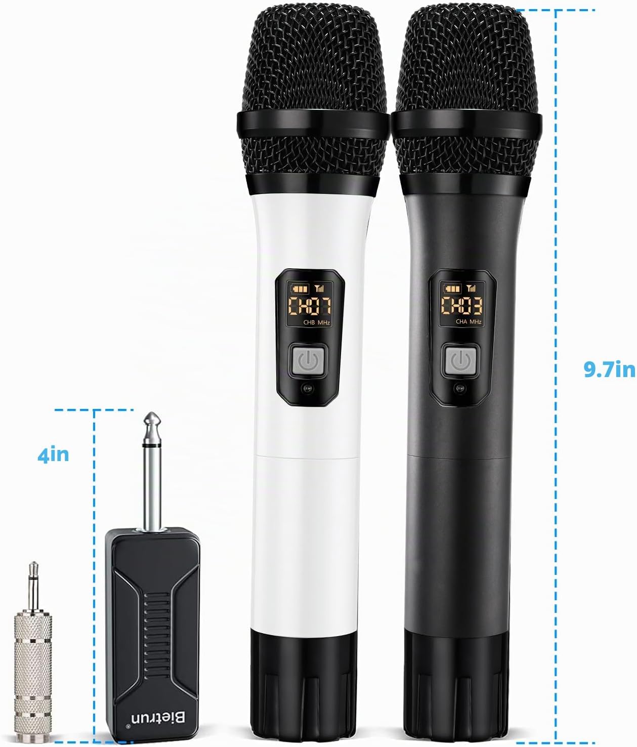 Micrófono inalámbrico, Bietrun UHF de metal, sistema de micrófono d...