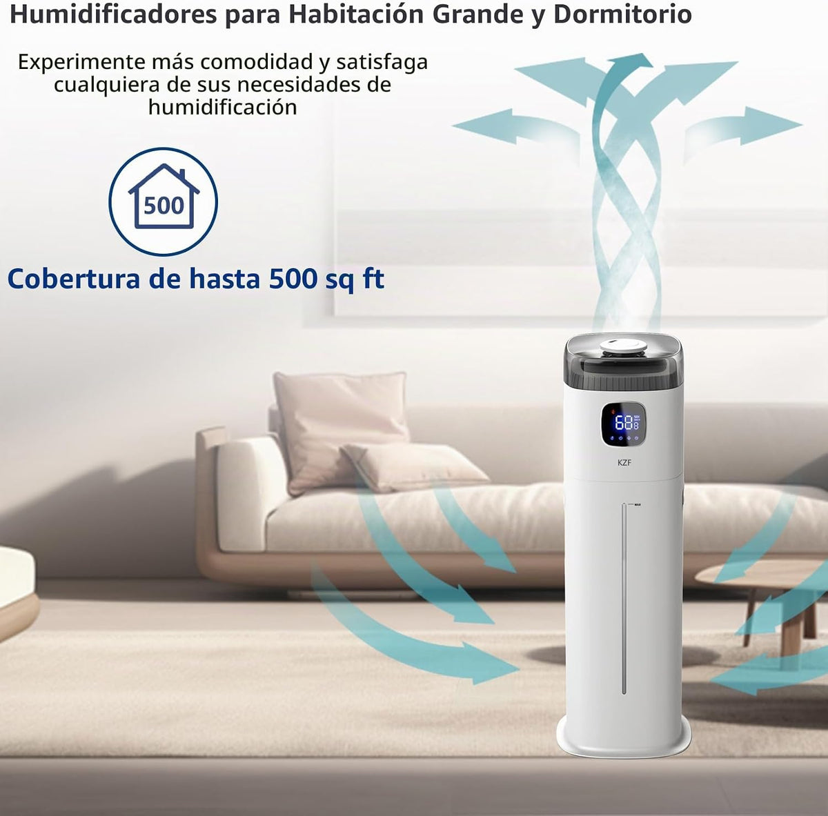 KZF Humidificador grande para dormitorio, humidificador ultrasónico...