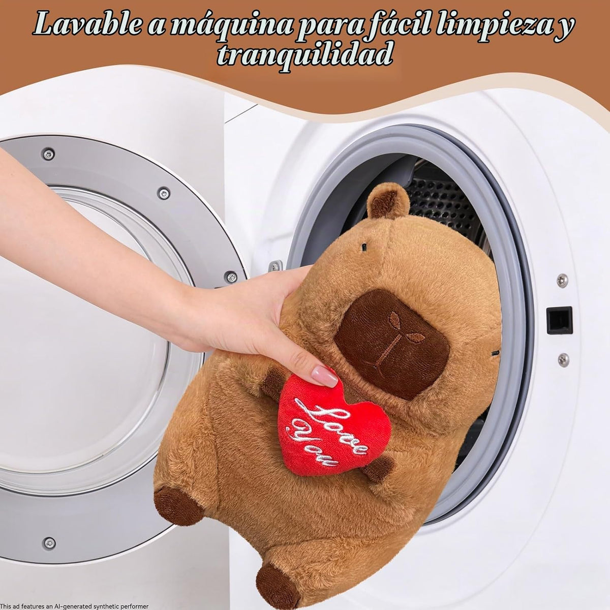 SHINUOER Lindo peluche de Capibara con corazón rojo de 12 pulgadas...