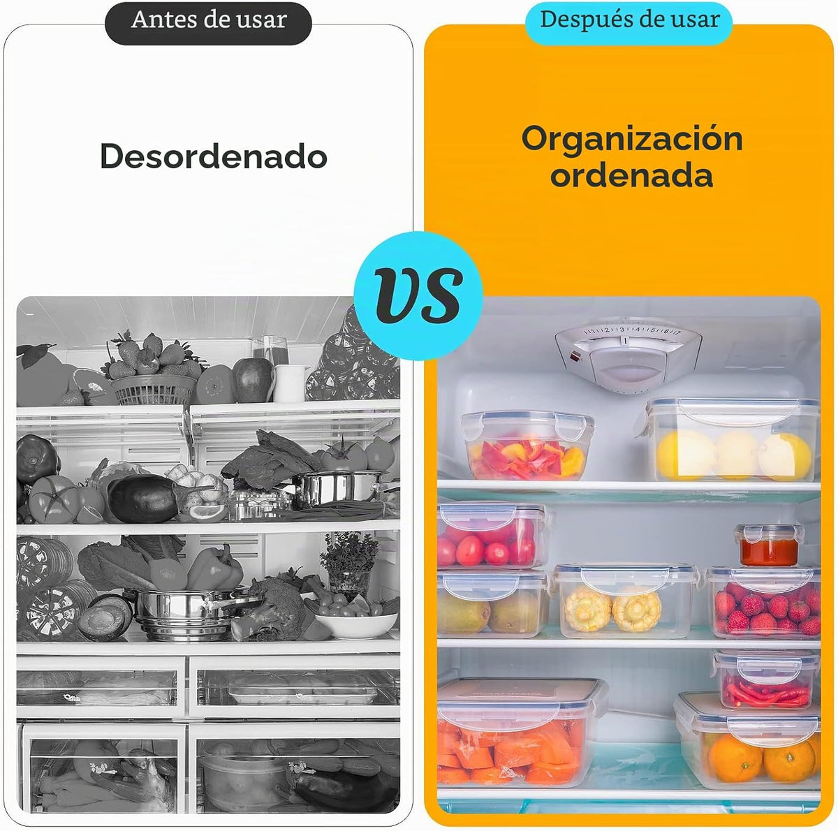 Juego de 52 piezas de contenedores de almacenamiento de alimentos c...