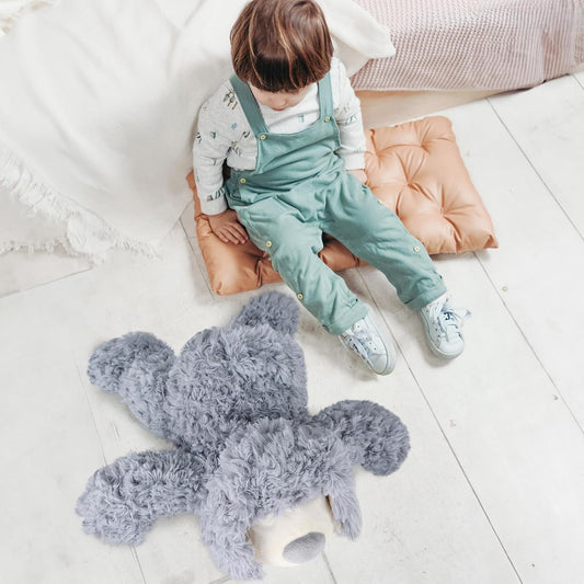 WEIGEDU Peluche de Cachorro Perro Gris Sonriente - Juguetes de Pelu...