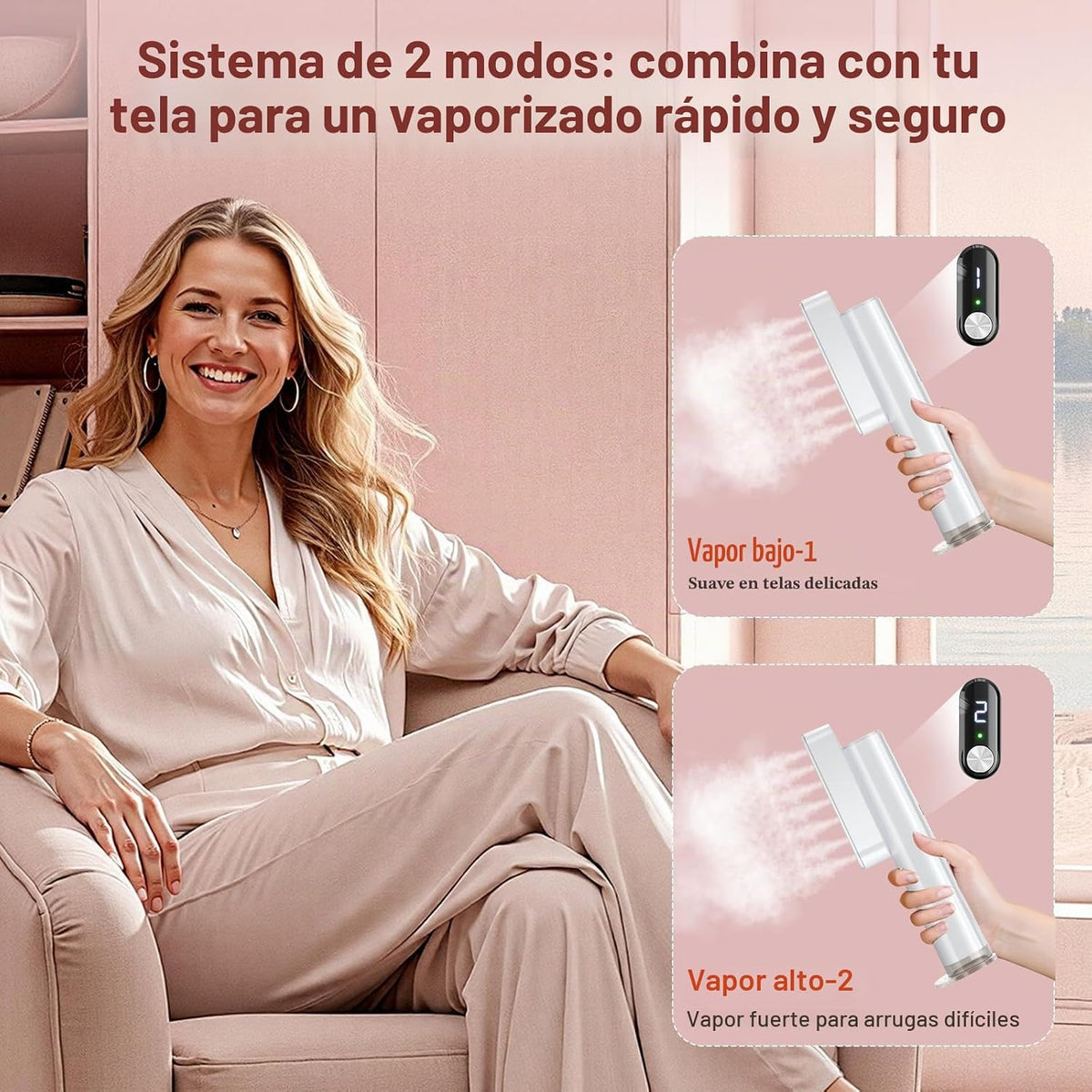 Vaporizador para Ropa, Vaporizador de Prendas Portátil de Mano 2 en...