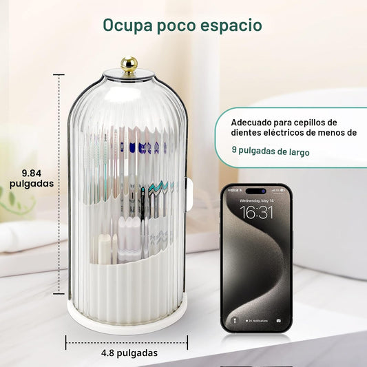 QIYVLOS Portacepillos de dientes con tapa deslizante, organizador g...
