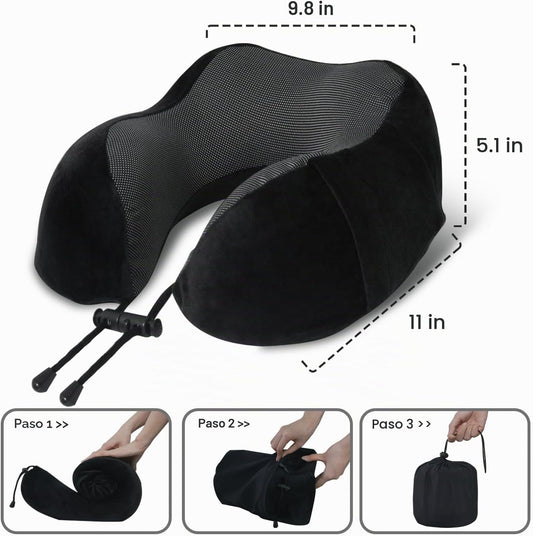 Elvodosia Almohada de viaje, almohada de cuello de espuma viscoelás...