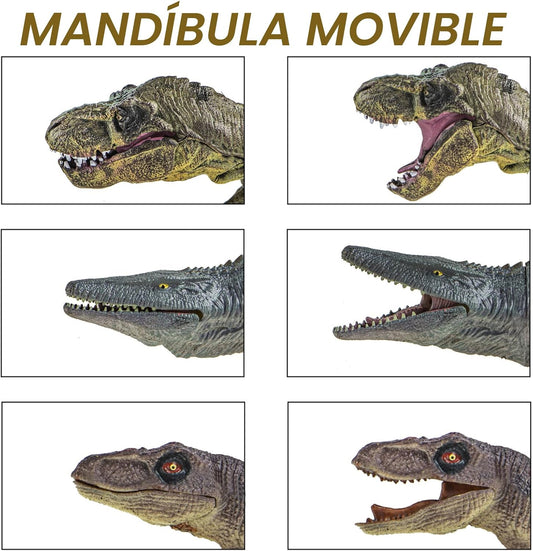 Lavesom Juego de 6 juguetes de dinosaurios gigantes, juguetes reali...