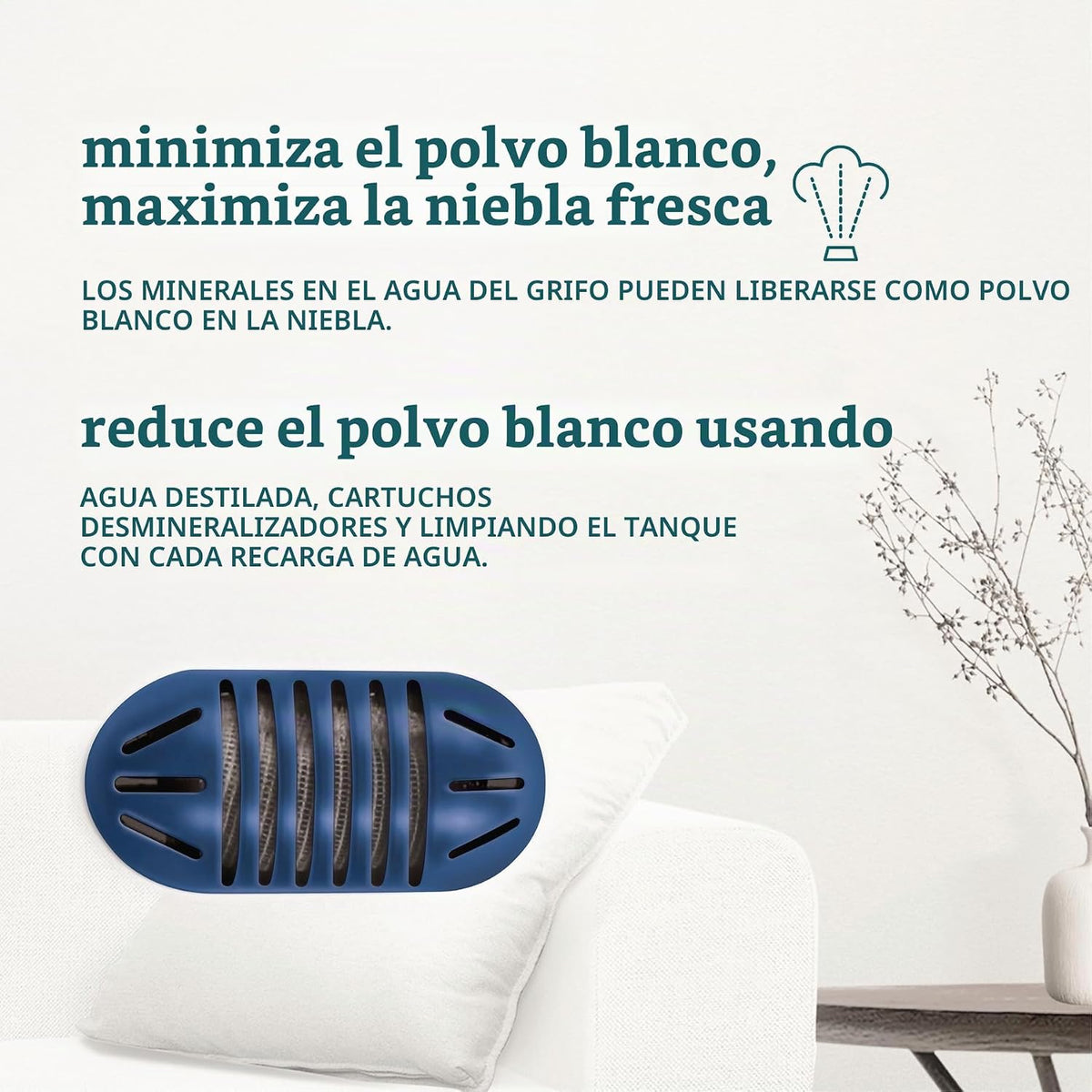 Homedics Humidificador ultrasónico de niebla fría, luz nocturna de...