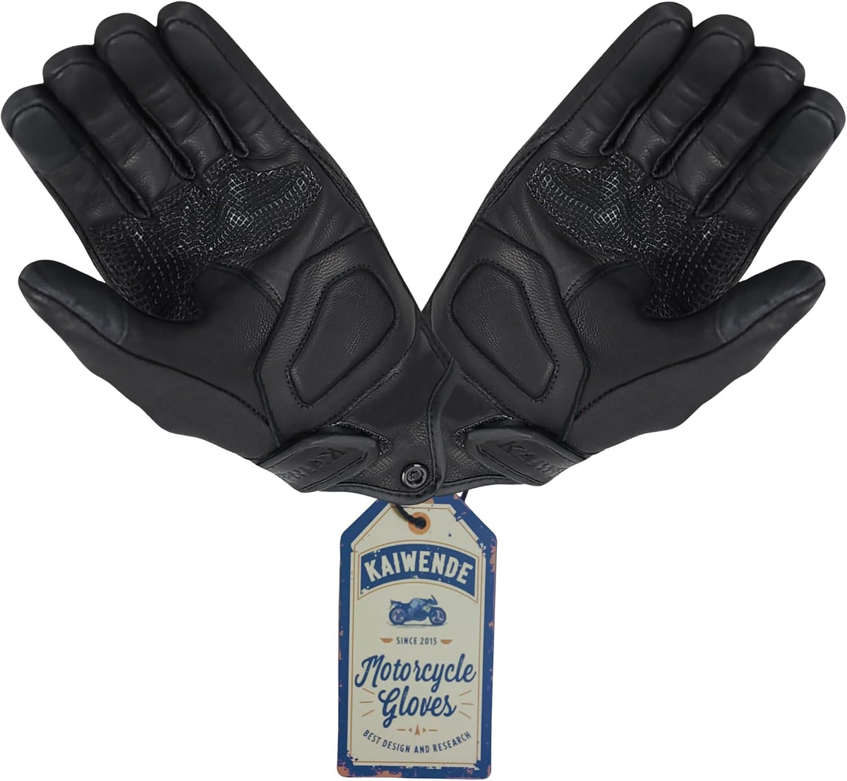 KAIWENDE Guantes de Motocicleta para Hombre, Guantes de Cuero para...