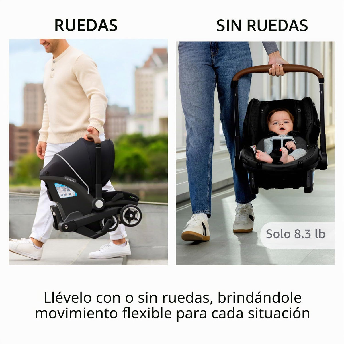 Evenflo Shyft DualRide - Cochecito de coche para bebés y prematuros...