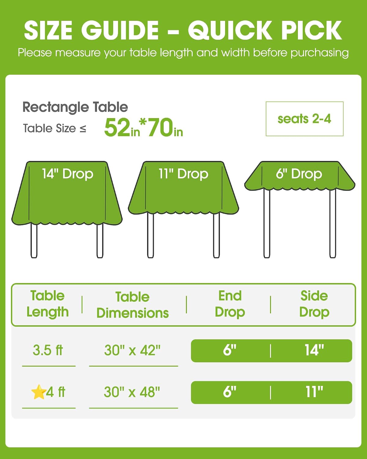 Pureegg Mantel Rectangular de Lino Impermeable y Resistente a las M...