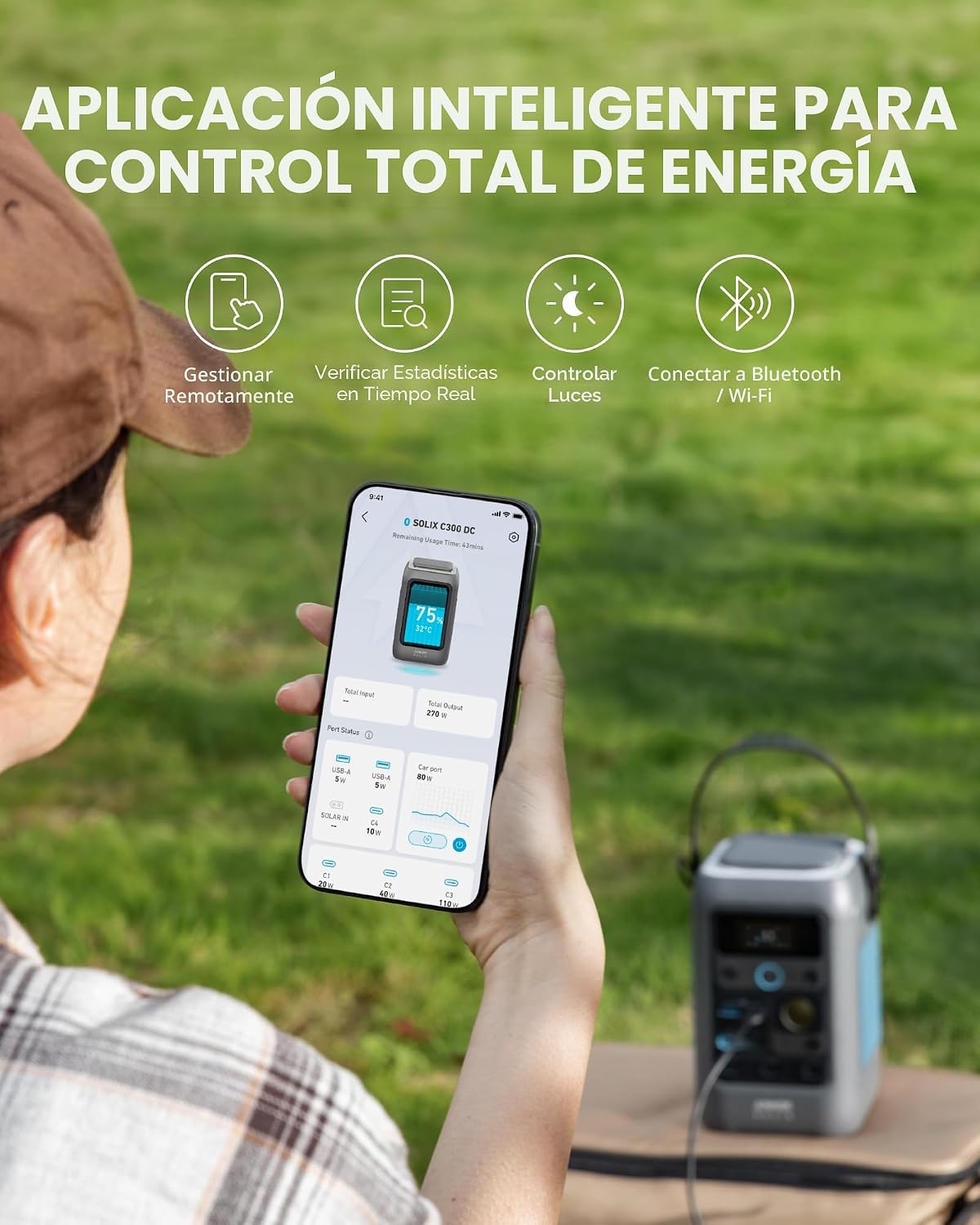 Anker SOLIX C300 Estación de Banco de Energía DC, Estación de Energ...