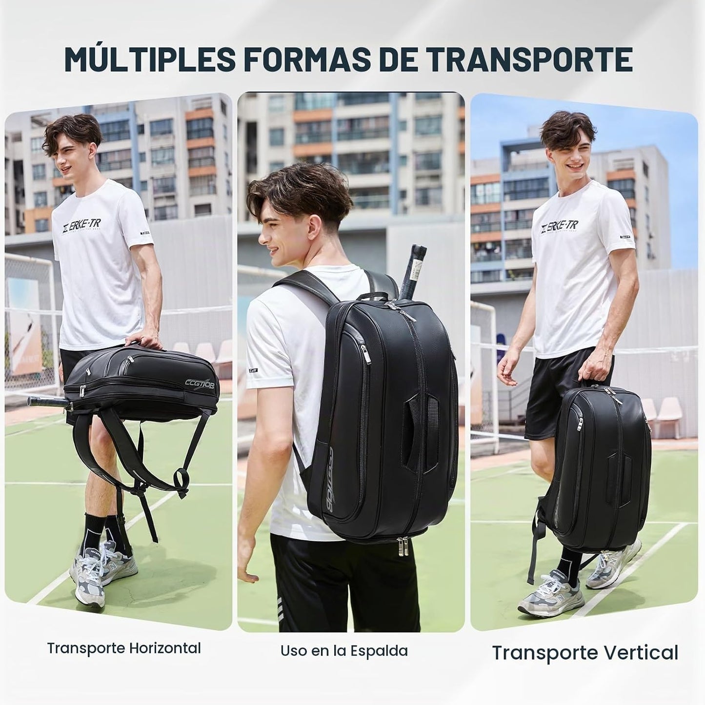 CCGTIOR Bolsa para Raqueta De Tenis Mochila Pickleball Padel con Co...