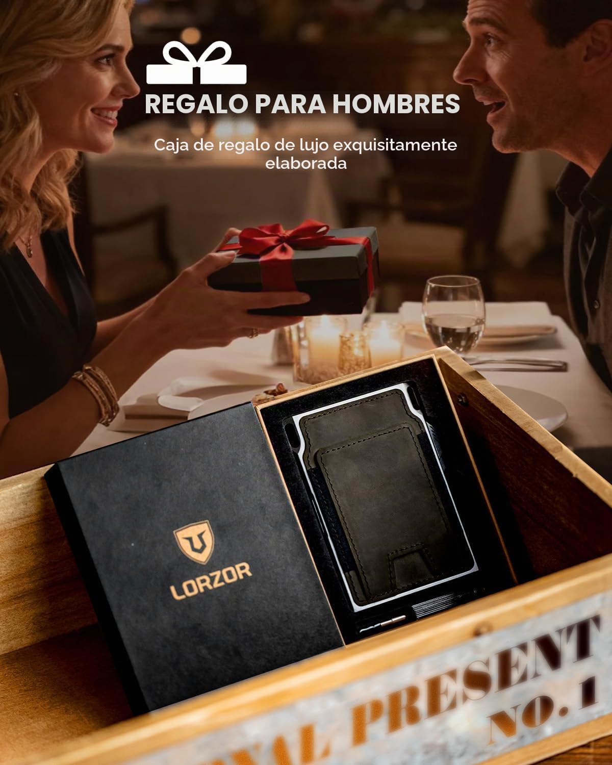 LORZOR Cartera táctica delgada, cartera minimalista para hombres, c...